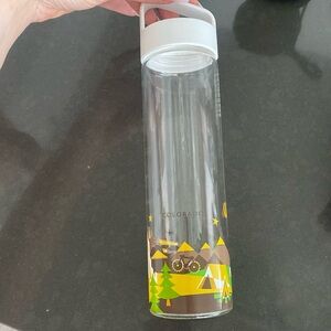 Starbucks Colorado Glass Water Bottle retired "You Are Here" Plastic Top 18.5 OZ